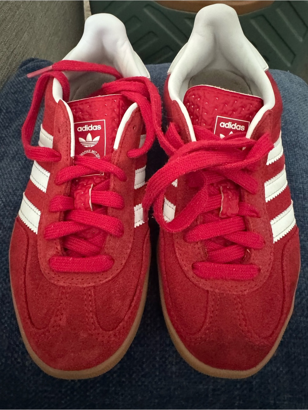 Kids adidas Red and White Kids' Sneaker Interior Detail